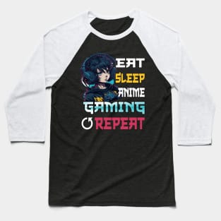 Eat Sleep Anime Gaming Repeat Kawaii Otaku Anime Manga Baseball T-Shirt